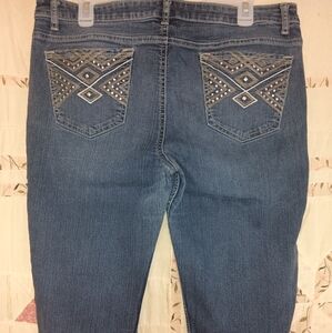 Women's Apt. 9 stud & rhinestone blue Capri jeans 14 34 36 waist